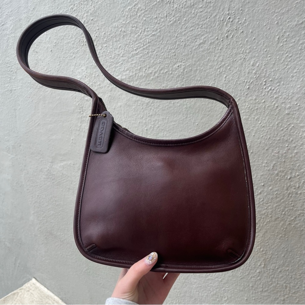 Vintage Coach Mini Ergo Zip Mahogany 🐻 Shoulder Leather bag 9020